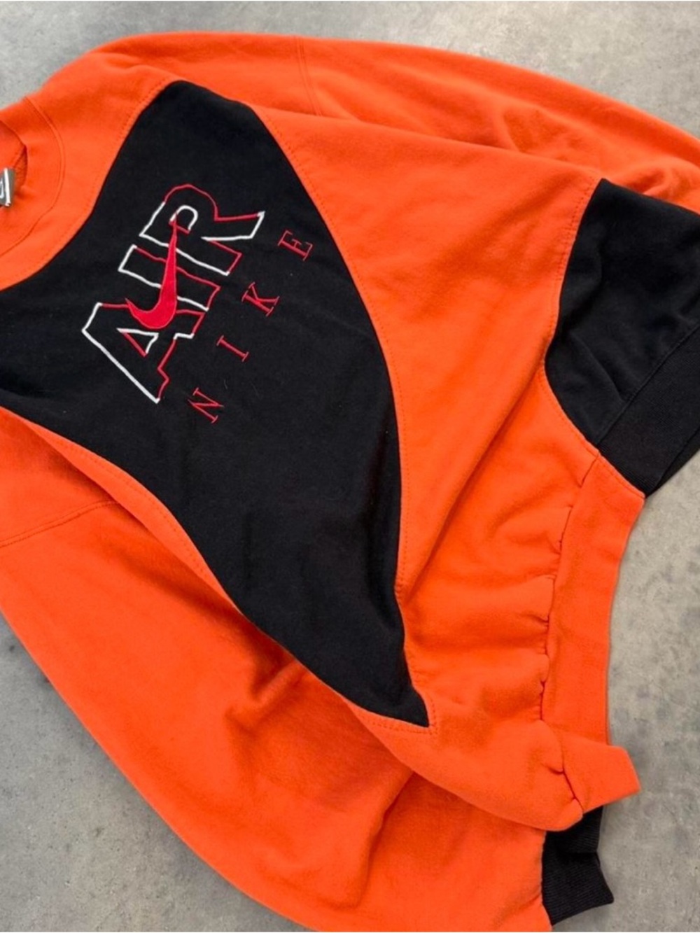 Nike Crewneck Colorblock Sweatshirt - Orange & Black - Picture 3 of 5